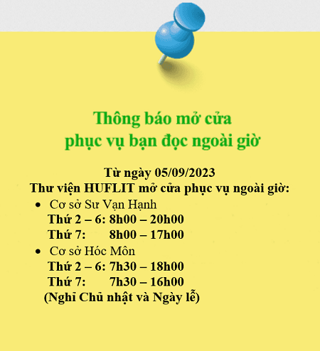 Thông báo mở cửa phục vụ bạn đọc ngoài giờ
