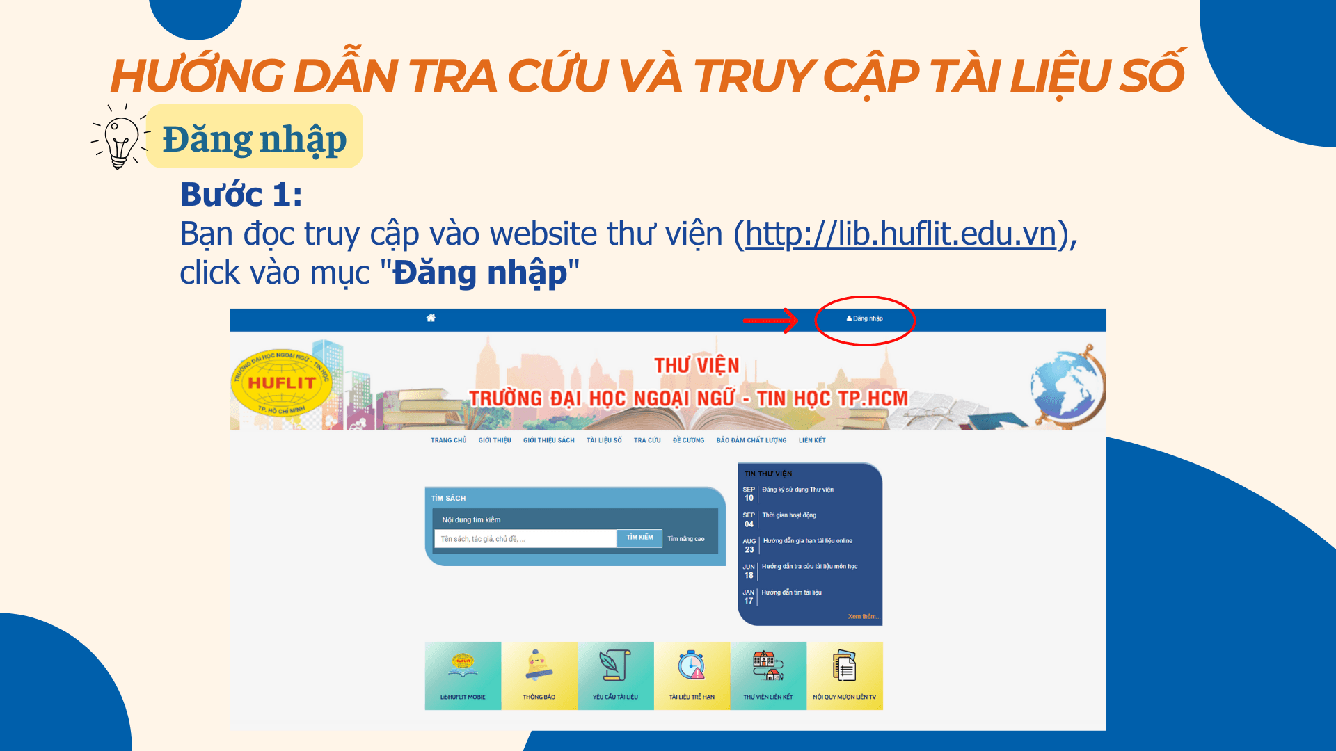 Hướng dẫn tra cứu và truy cập tài liệu số — ảnh 1/7