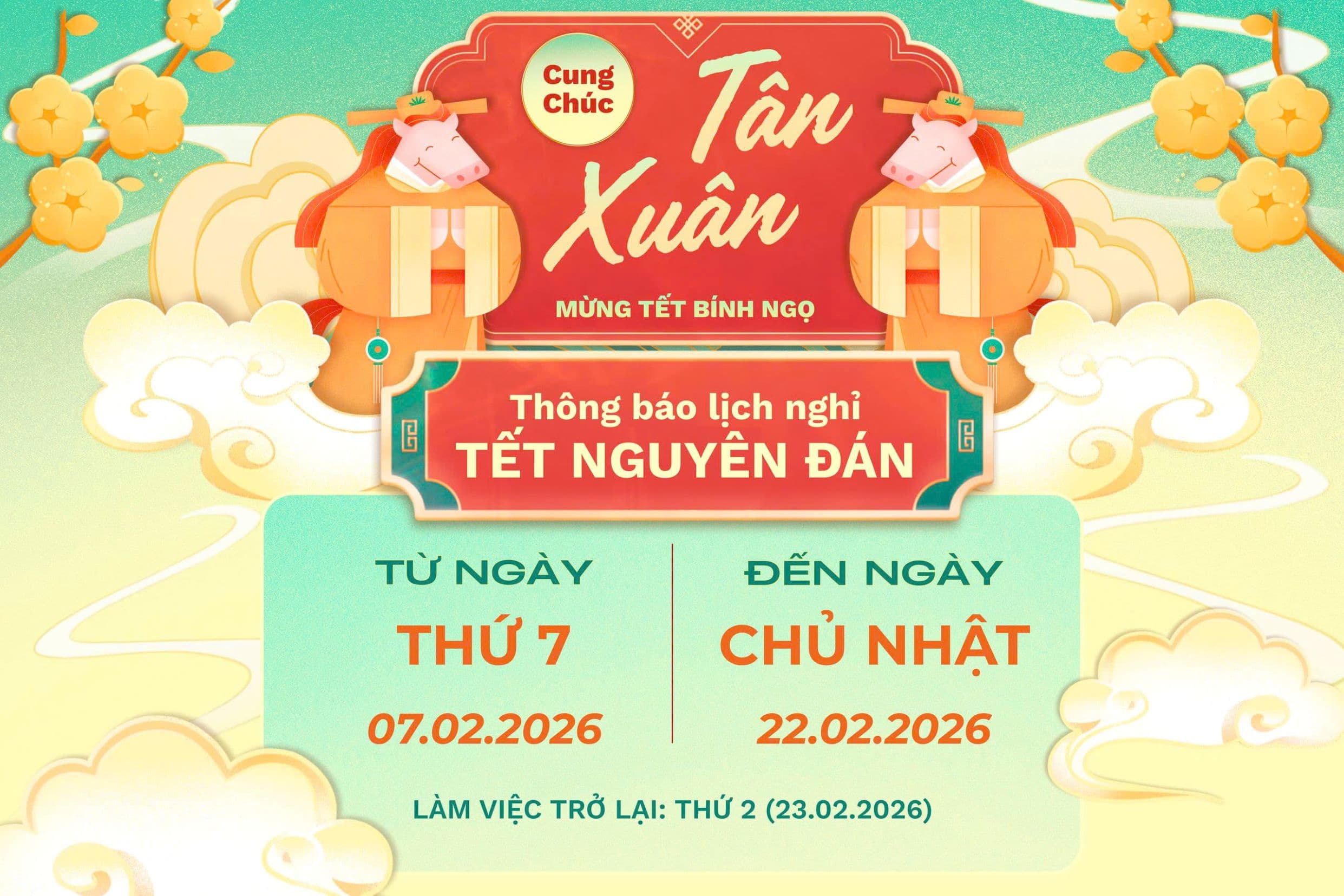 Lịch nghỉ Tết Nguyên đán 2026