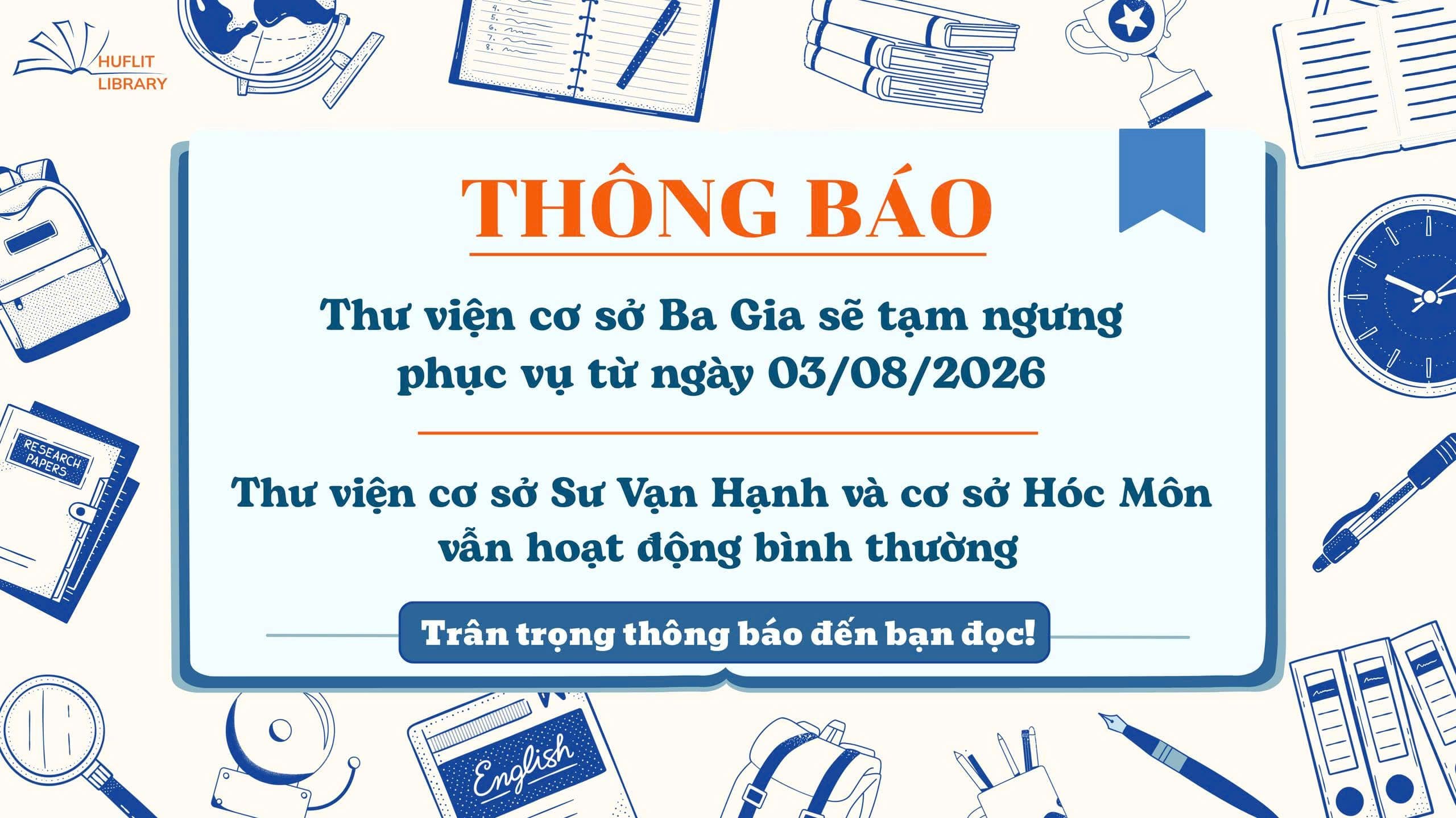 Thư viện Ba Gia tạm ngưng phục vụ
